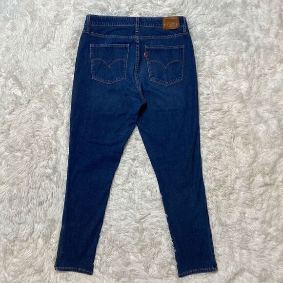 Levis 721 High Rise Skinny Jeans Size 32 Ankle Zipper 27" Inseam Cotton Stretchy - Picture 9 of 10
